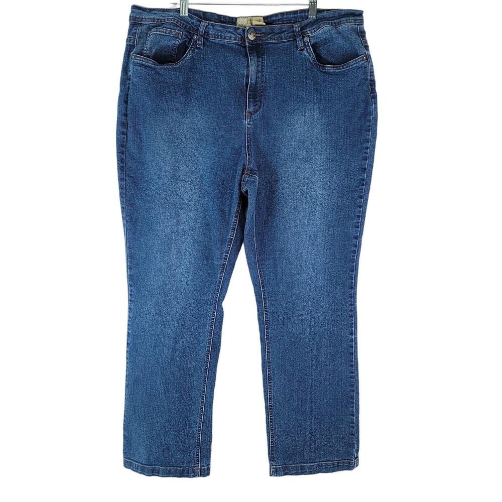 Hybrid & Company Women's Plus Size 24 High Rise Medium Wash‎ Denim